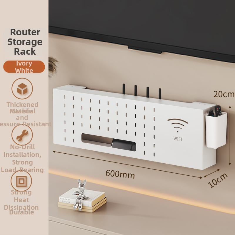 Solno Sieninis laikiklis set-top dėžutei ir maršrutizatoriui (anglies plienas, kabliuko tvirtinimas, 1 pakopa, daugiafunkcinis)