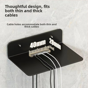 Sieninis daugiafunkcinis laikiklis projektoriui, maršrutizatoriui ir TV dėžei - be gręžimo, anglies plienas, paprastas modernus dizainas, vieno sluoksnio laikymas, tinkamas svetainei ir miegamajam