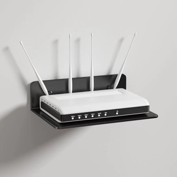 Sieninis daugiafunkcinis laikiklis projektoriui, maršrutizatoriui ir TV dėžei - be gręžimo, anglies plienas, paprastas modernus dizainas, vieno sluoksnio laikymas, tinkamas svetainei ir miegamajam