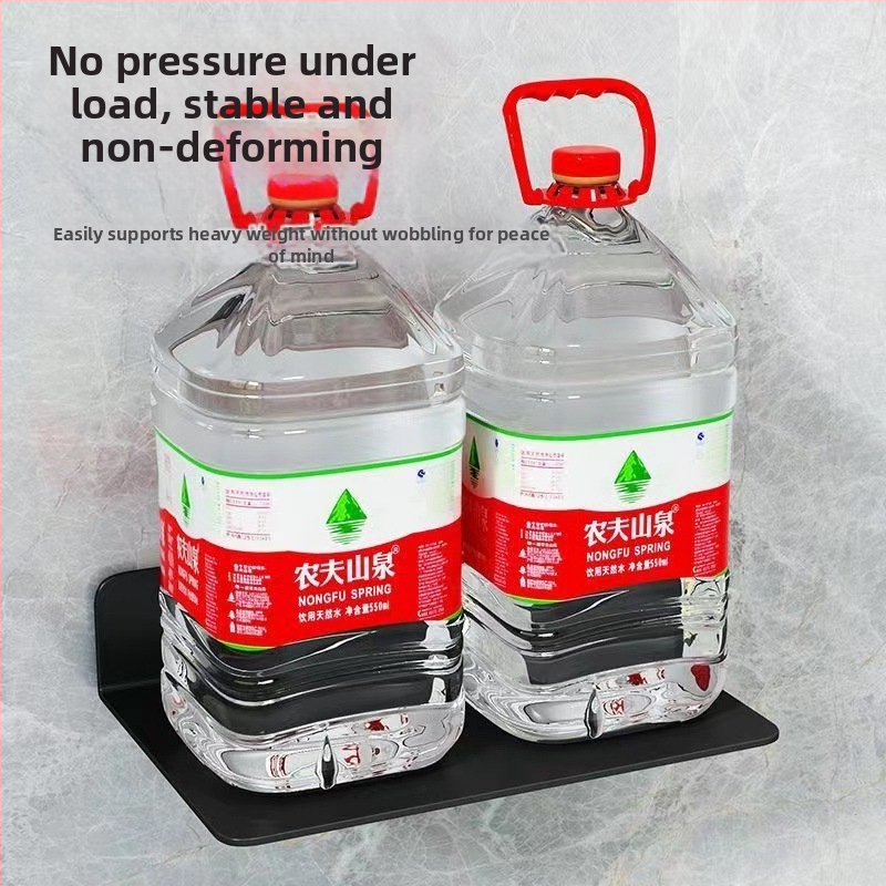 Стенно монтирана мултифункционална полка за проектор, рутер и сет-топ бокс - без пробиване, карбонова стомана, еднослойна конструкция, семпъл модерен дизайн