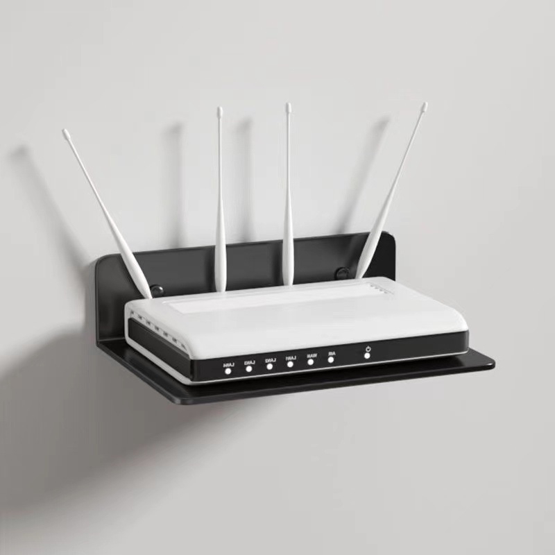 Sieninis daugiafunkcinis laikiklis projektoriui, maršrutizatoriui ir TV dėžei - be gręžimo, anglies plienas, paprastas modernus dizainas, vieno sluoksnio laikymas, tinkamas svetainei ir miegamajam