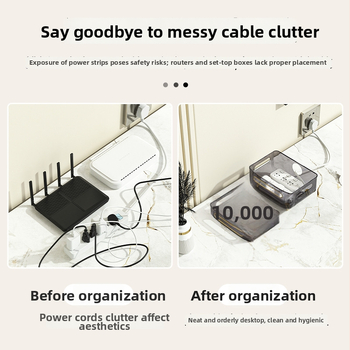 Routerio saugyklos dėžutė – 3 aukštų stalinis organizatorius maršrutizatoriui, modemiui ir set‑top dėžei, dulkių atsparus, plastikas, be montavimo ir gręžimo, šviesos prabangos stilius