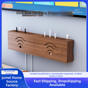 Medinis laikiklis WiFi maršrutizatoriui ir TV dėžei | be gręžimo, 1 sluoksnis, svetainės organizavimui