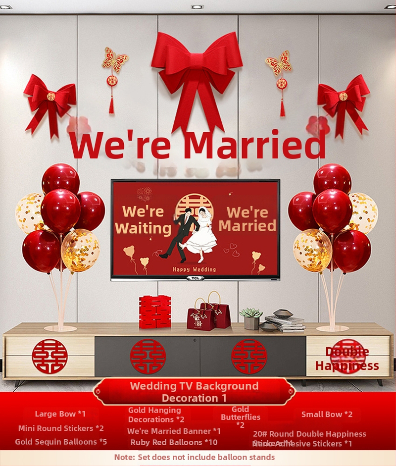 Vestuvinė sieninė dekoracija iš nepluošto audinio – Xi ženklas, skirta svetainei ir miegamajam, prekinis ženklas Aili Sha, kodas 0178