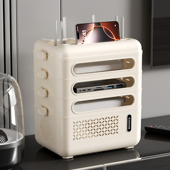 Stalo laikymo lentyna – plastikinė, 4 sluoksniai, stalinis montavimas, modernus minimalistinis stilius, organizavimui