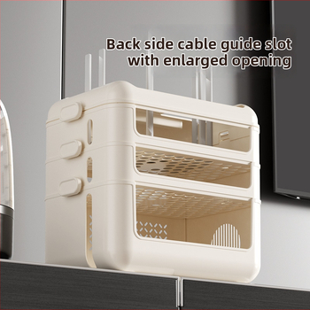 Stalo laikymo lentyna – plastikinė, 4 sluoksniai, stalinis montavimas, modernus minimalistinis stilius, organizavimui