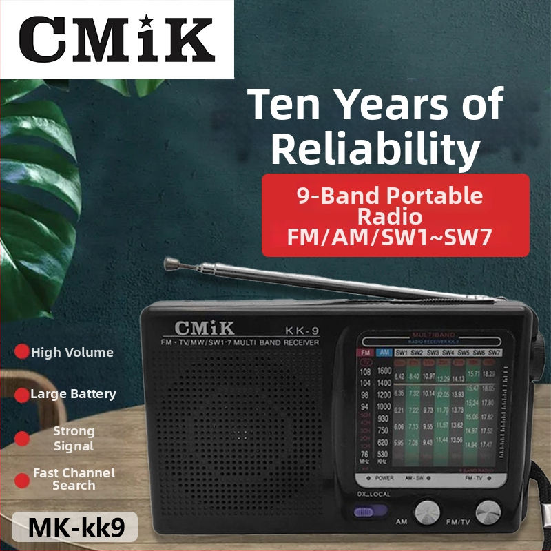 Portatīvais radiokāls vecākiem ar iebūvētu skaļruni, manuālu uztveri, mono skaņa, MP3 atbalsts, akumulatora jauda zem 1000 mAh