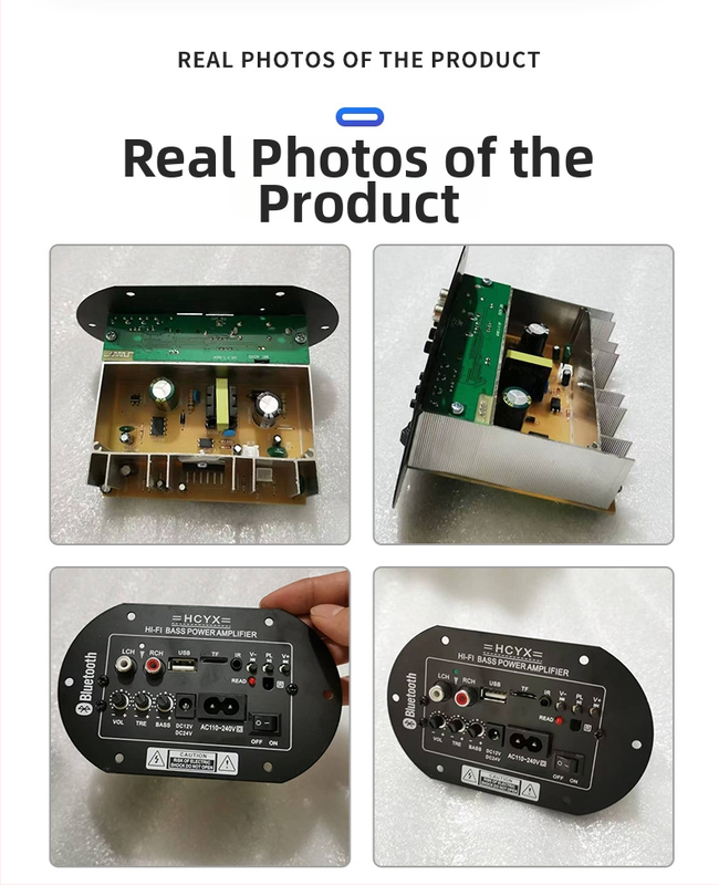 Bluetooth stiprintuvo plokštė subwoofer'iui – 25W, 12/24/220V, namų ir automobilių naudojimui