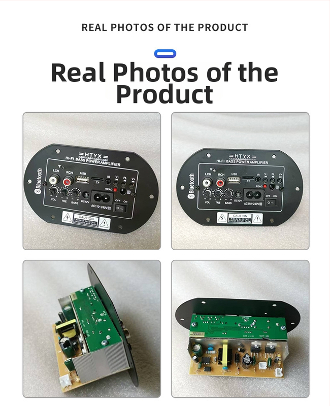 Bluetooth stiprintuvo plokštė subwoofer'iui – 25W, 12/24/220V, namų ir automobilių naudojimui
