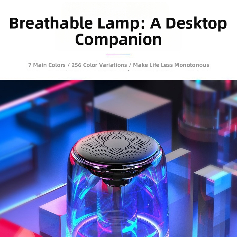 Boxă Bluetooth fără fir, cu design din cristal de sticlă (Bluetooth 5.0, 20Hz-20kHz, SNR ≥75dB, 3W, baterie încorporată 1000–1200mAh)