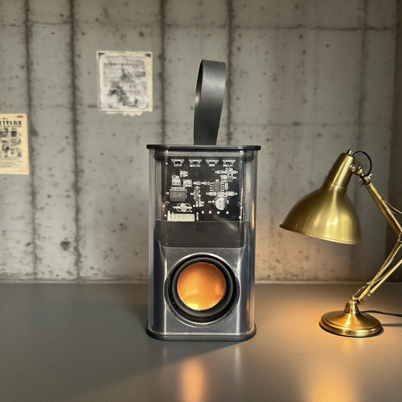 Bluetooth skaļrunis ar elpojošu LED gaismu, iebūvēta 300–500mAh akumulatora, Bluetooth 5.3, 100Hz–20kHz, SNR ≥95dB, kartes slots