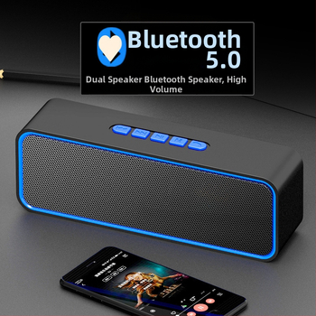 Belaidė Bluetooth kolonėlė su subwooferiu, Bluetooth 5.0, 6W, IPX7, 100Hz-20kHz dažnių diapazonas, atminties kortelės lizdas