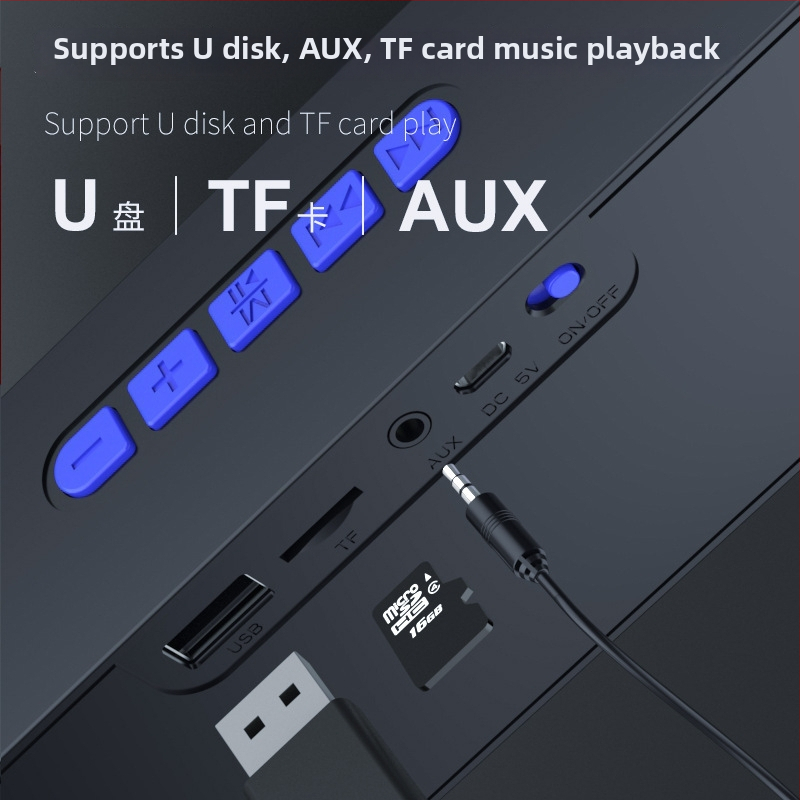 Belaidė Bluetooth kolonėlė su subwooferiu, Bluetooth 5.0, 6W, IPX7, 100Hz-20kHz dažnių diapazonas, atminties kortelės lizdas