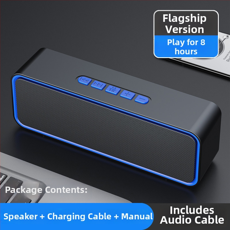 Belaidė Bluetooth kolonėlė su subwooferiu, Bluetooth 5.0, 6W, IPX7, 100Hz-20kHz dažnių diapazonas, atminties kortelės lizdas