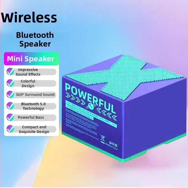Bluetooth pārnēsājamais skaļrunis – Bluetooth 5.0 – Izvades jauda 5W – Darbības diapazons līdz 10 m – Iebūvēta baterija 300–500 mAh – SNR ≥ 70 dB