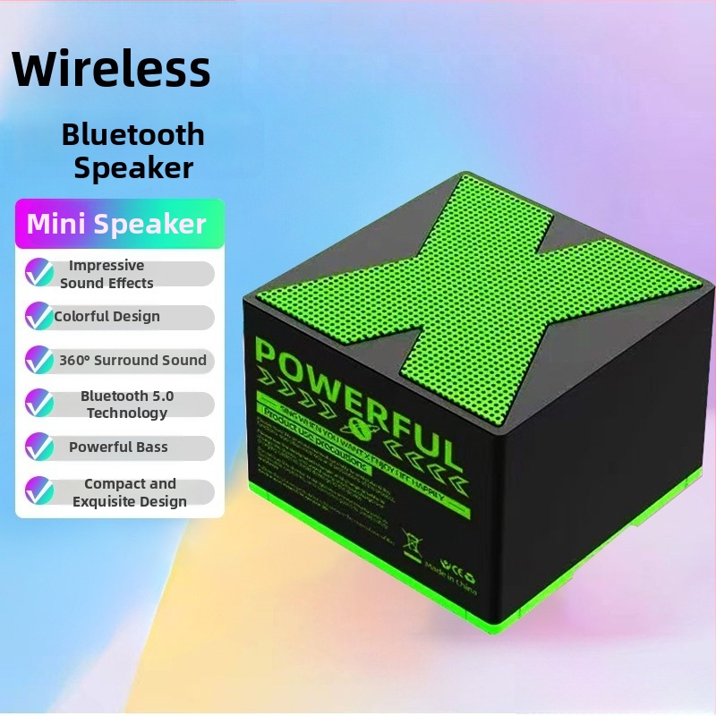 Bluetooth pārnēsājamais skaļrunis – Bluetooth 5.0 – Izvades jauda 5W – Darbības diapazons līdz 10 m – Iebūvēta baterija 300–500 mAh – SNR ≥ 70 dB