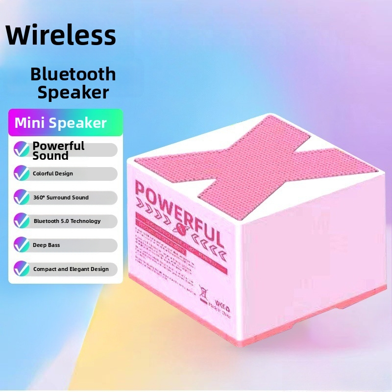 Bluetooth pārnēsājamais skaļrunis – Bluetooth 5.0 – Izvades jauda 5W – Darbības diapazons līdz 10 m – Iebūvēta baterija 300–500 mAh – SNR ≥ 70 dB