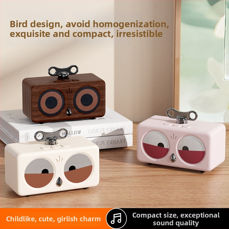 Retro Bird Bluetooth kõlar koos TWS-iga, kaasaskantav kodu ja välitingimustesse kasutamiseks, sisseehitatud 500–800 mAh aku, Bluetooth 5.3, sagedusvahemik 60 Hz–15 kHz, SNR ≥70 dB, 6 W