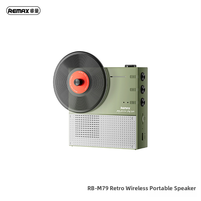 Retro Bluetooth stalinis garsiakalbis su įmontuota 1000–1200mAh baterija, 5W išvestis, dažnių atsakas 30Hz–15kHz, veiksmo diapazonas 10 m