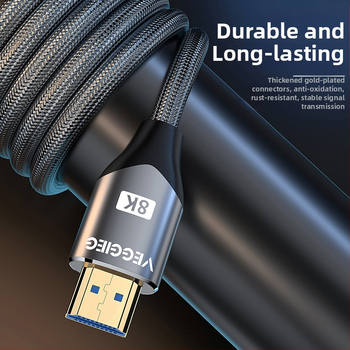 HDMI 2.1 kabelis • HDMI8K sąsaja • Be deguonies varis • Auksu dengti kontaktai • Ilgis 1-5 m