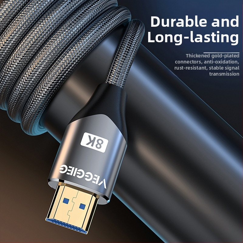 HDMI 2.1 kabelis • HDMI8K interfeiss • bezskābekļa vara • zeltīti kontakti • garums 1-5 m