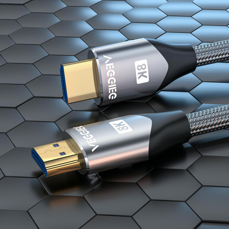 HDMI 2.1 kabelis • HDMI8K sąsaja • Be deguonies varis • Auksu dengti kontaktai • Ilgis 1-5 m