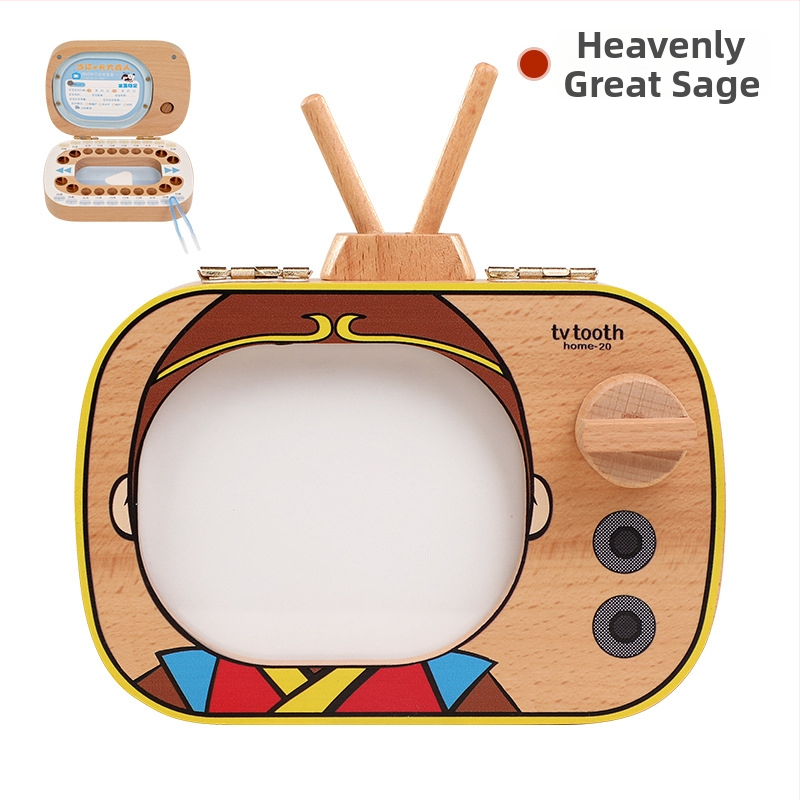 Medinė suvenyrinė dėžutė pieniniams dantims vaikams, dantų rinkimo dėžutė, dovanų pakuotė, 4–6 metų