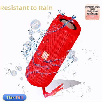 TG191 belaidis Bluetooth garsiakalbis: 10W išėjimas, Bluetooth 5.0, IPX4 atsparus vandeniui, 2×45 mm garsiakalbiai, įmontuota 1200–2000 mAh baterija