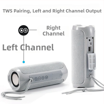 TG191 belaidis Bluetooth garsiakalbis: 10W išėjimas, Bluetooth 5.0, IPX4 atsparus vandeniui, 2×45 mm garsiakalbiai, įmontuota 1200–2000 mAh baterija