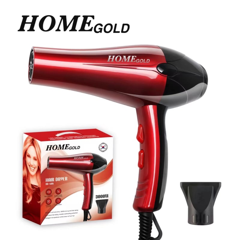 Plaukų džiovintuvas, 3000W, 3 greičiai, šaltas/karštas oras, greitas džiovinimas