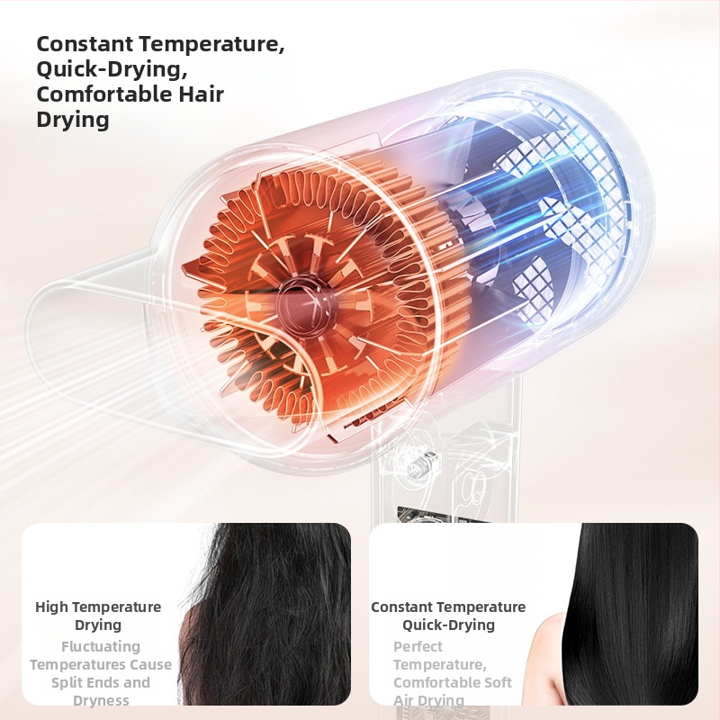 Plaukų džiovintuvas su neigiamaisiais jonais, 1800W, sulankstoma rankena, pasukamas oro antgalis, 220V