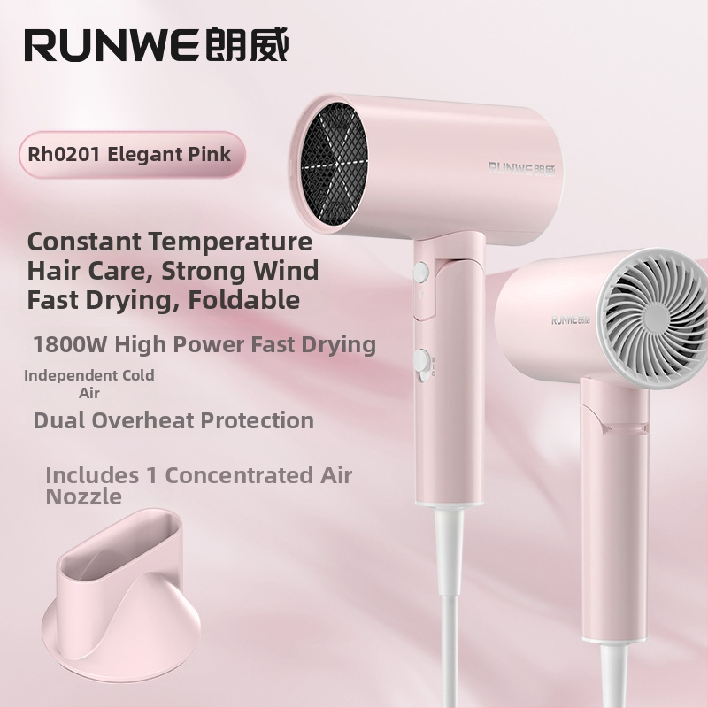 Plaukų džiovintuvas su neigiamaisiais jonais, 1800W, sulankstoma rankena, pasukamas oro antgalis, 220V