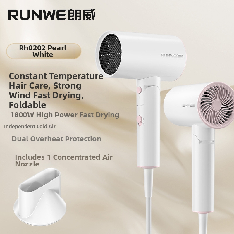 Plaukų džiovintuvas su neigiamaisiais jonais, 1800W, sulankstoma rankena, pasukamas oro antgalis, 220V