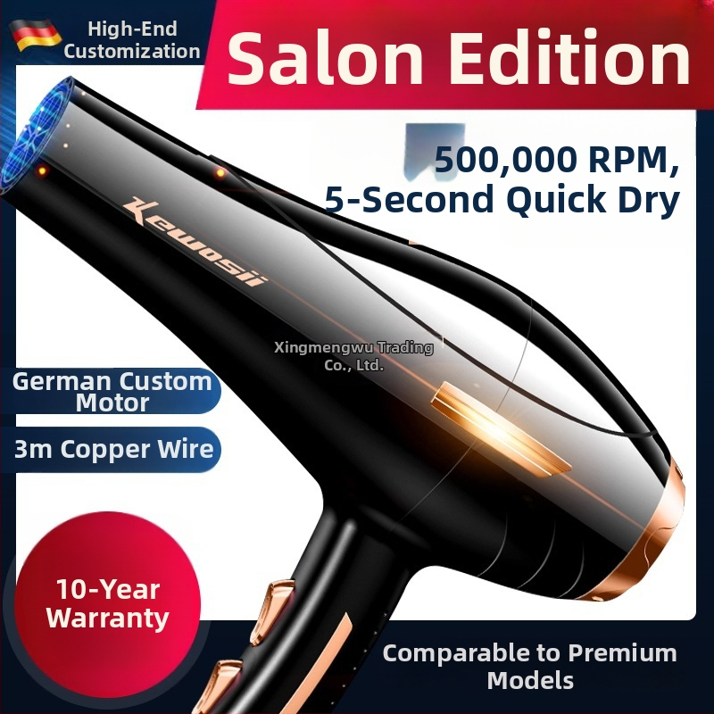 Plaukų džiovintuvas su DC varikliu, 2500W, 3 greičiai, šaltas/karštas oras, viena antgalė