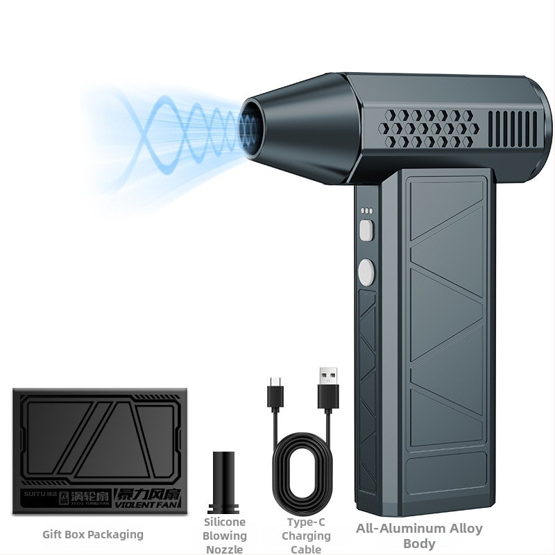 Automobilio ventiliatorius su bešepetėlių motoru, nešiojamas, didelio greičio turbina, 160W, modelis ST-8113, viskas viename pūtimui ir siurbimui dulkom