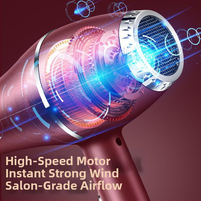 Kõrge võimsusega juukselõhustaja, harjatud mootor, külm/kuum õhu reguleerimine, 3 kiiruse seadistust, üks otsik, püsiv temperatuurikontroll