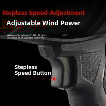 Belaidis rankinis dulkių pūtėjas, įkraunama ličio baterija, 21V, pramonės klasės ventiliatorius