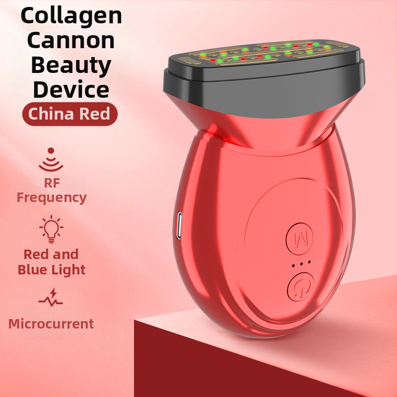 RF grožio įrenginys veidui su EMS, skirtas pakėlimui ir įtempimui; nešiojamas; įmontuota baterija 1200–2000 mAh; IPX8 atsparumas vandeniui