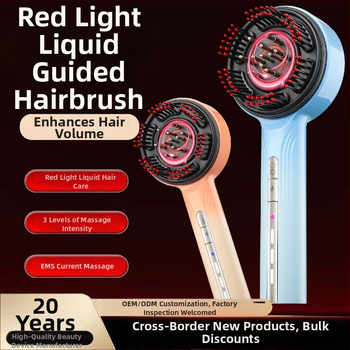 Modelis Q16 elektrinė galvos masažo šukų su raudona šviesa, EMS mikro Srovė, tepalų užtepimo funkcija, 3 masažo lygiai