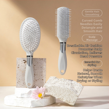 Oro pagalvės šukos, PP medžiaga, platus dantys, antistatinis, galvos odos masažas