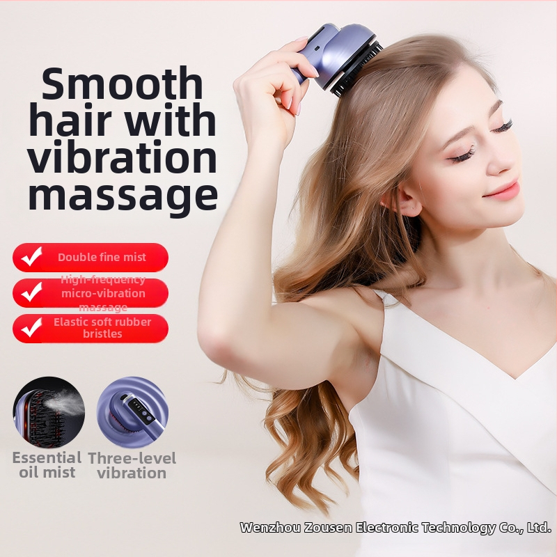 Elektrinis galvos masažo įrenginys su galvos odos meridianų masažu, plaukų augimo purškiklis ir skysčio aplikatorius - Modelis Dys-15, 3-ios pavaros, visai amžiaus grupei, išleidimas 2025
