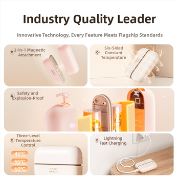 Magnetinis atsiskiriantis rankų šildytuvas su įdėta baterija, nešiojamas elektrinis šildytuvas – 5V, 2W, šildymo laidu, 2000–4000mAh