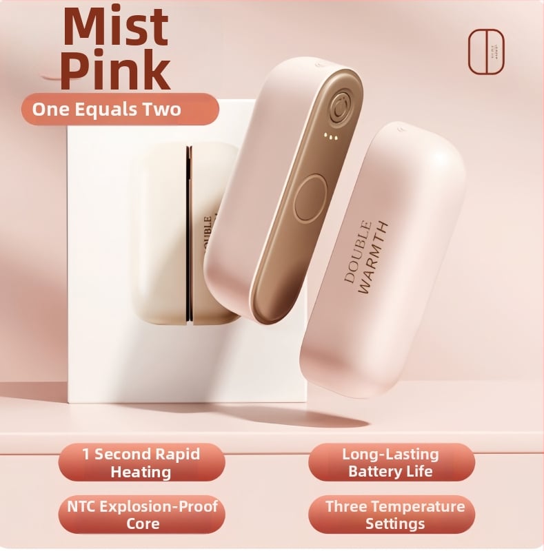 Magnetinis atsiskiriantis rankų šildytuvas su įdėta baterija, nešiojamas elektrinis šildytuvas – 5V, 2W, šildymo laidu, 2000–4000mAh