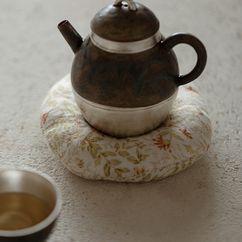 Covoraș pentru ceainic din bumbac-lenin, în stil japonez, cu protecție anti-arși îngroșată, suport circular pentru ceai și pentru lapte, realizat manual