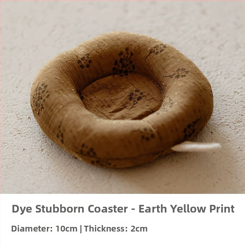 Japonijos stiliaus arbatinuko kilimėlis iš medvilnės-lino audinio, storas apsaugos nuo nudegimų sluoksnis, apskrito puodelio padėkliukas ir pieno padėklas, rankų darbas