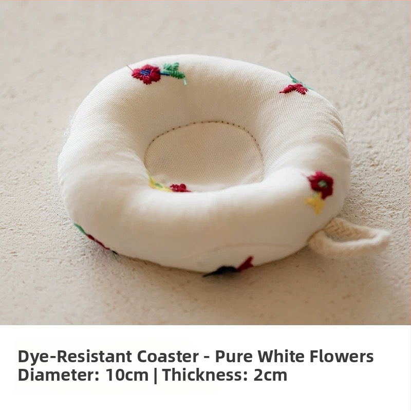 Japonijos stiliaus arbatinuko kilimėlis iš medvilnės-lino audinio, storas apsaugos nuo nudegimų sluoksnis, apskrito puodelio padėkliukas ir pieno padėklas, rankų darbas