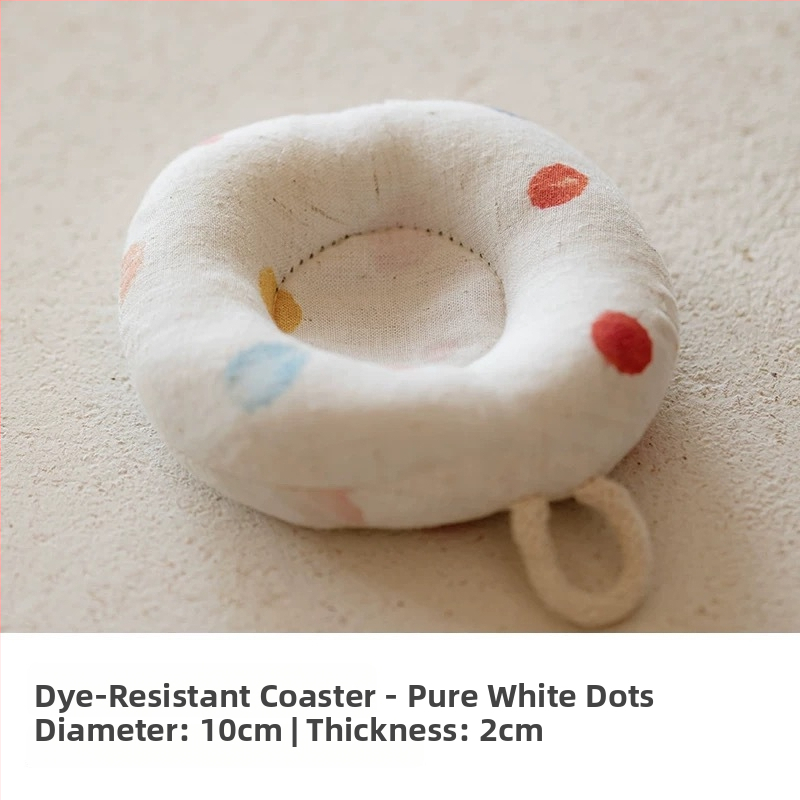 Japonijos stiliaus arbatinuko kilimėlis iš medvilnės-lino audinio, storas apsaugos nuo nudegimų sluoksnis, apskrito puodelio padėkliukas ir pieno padėklas, rankų darbas