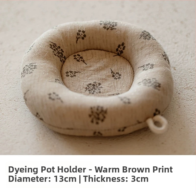 Japonijos stiliaus arbatinuko kilimėlis iš medvilnės-lino audinio, storas apsaugos nuo nudegimų sluoksnis, apskrito puodelio padėkliukas ir pieno padėklas, rankų darbas