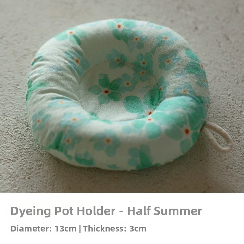 Japonijos stiliaus arbatinuko kilimėlis iš medvilnės-lino audinio, storas apsaugos nuo nudegimų sluoksnis, apskrito puodelio padėkliukas ir pieno padėklas, rankų darbas