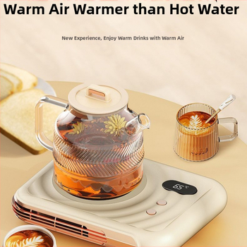 2-in-1 stalinis šildytuvas su keraminiu puodelio padėklu, nuolatinė temperatūra, be automatinio išjungimo